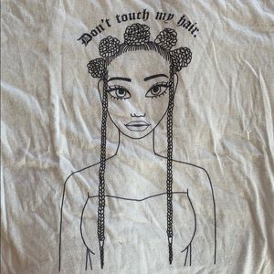 “Don’t Touch My Hair” White Graphic Tee